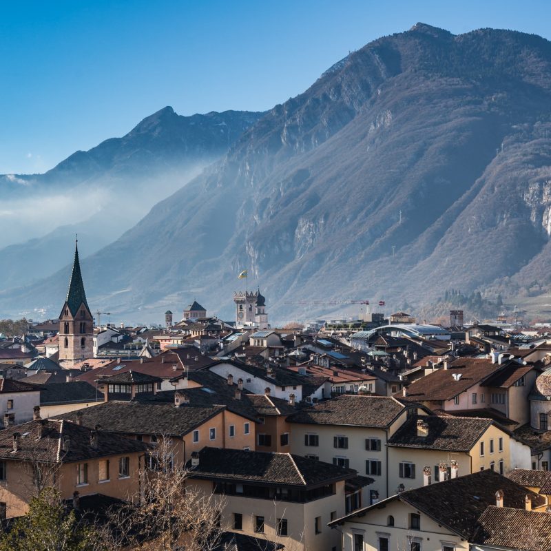 Trento Cityscape seen from Buonconsiglio Castle, Trentino region, Italy