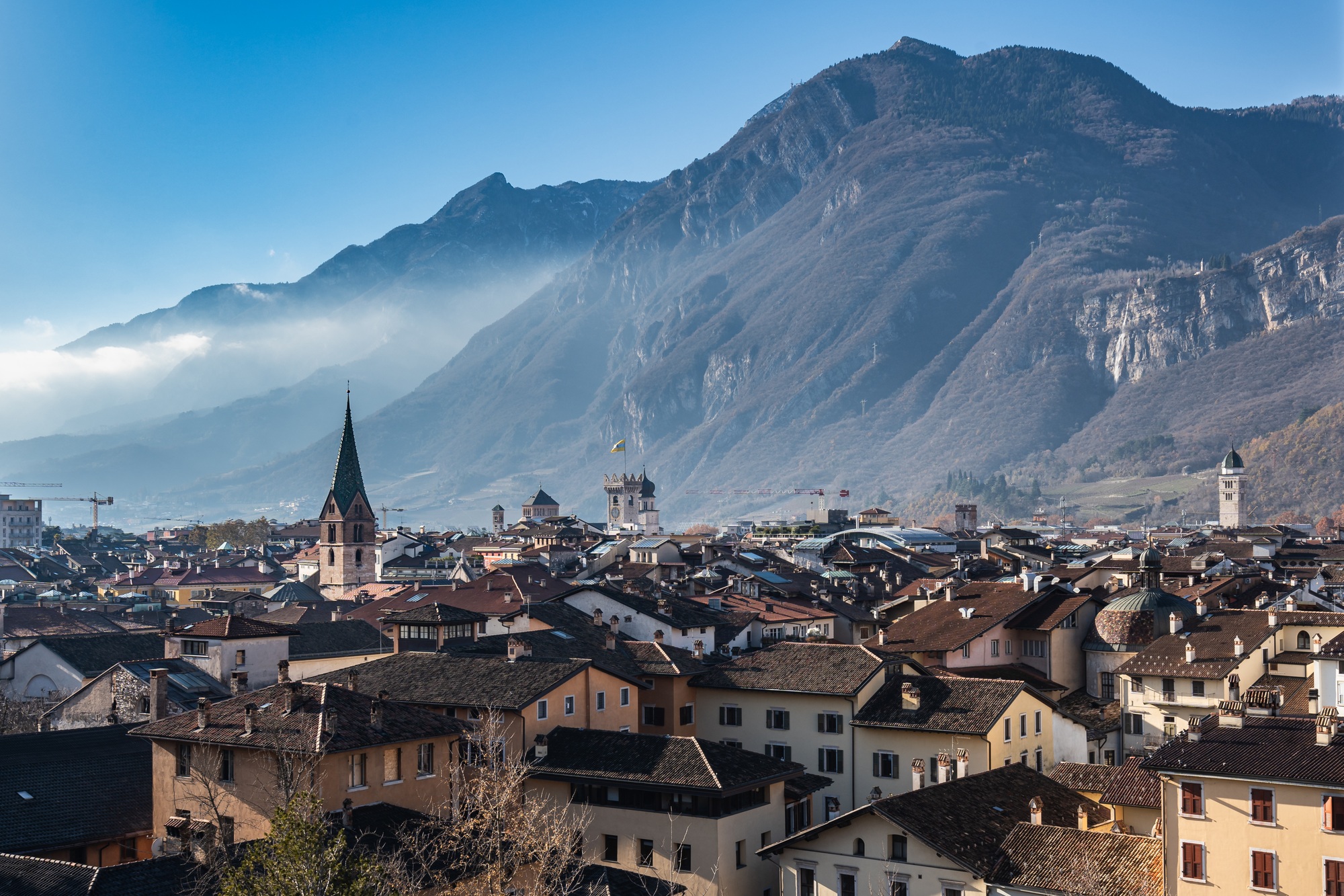 Trento Cityscape seen from Buonconsiglio Castle, Trentino region, Italy